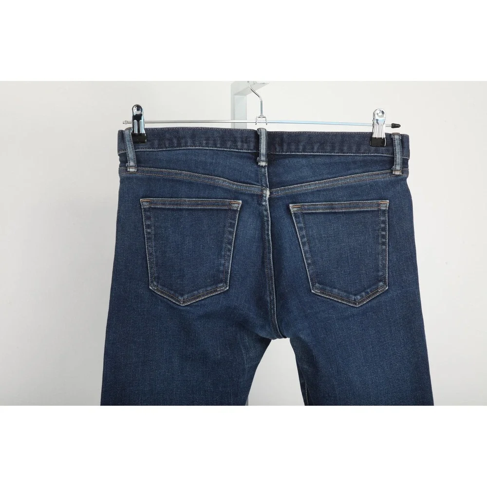 Uniqlo Jeans Mens 33x32 Blue Slim Straight Selvedge Denim Stretch Low Rise